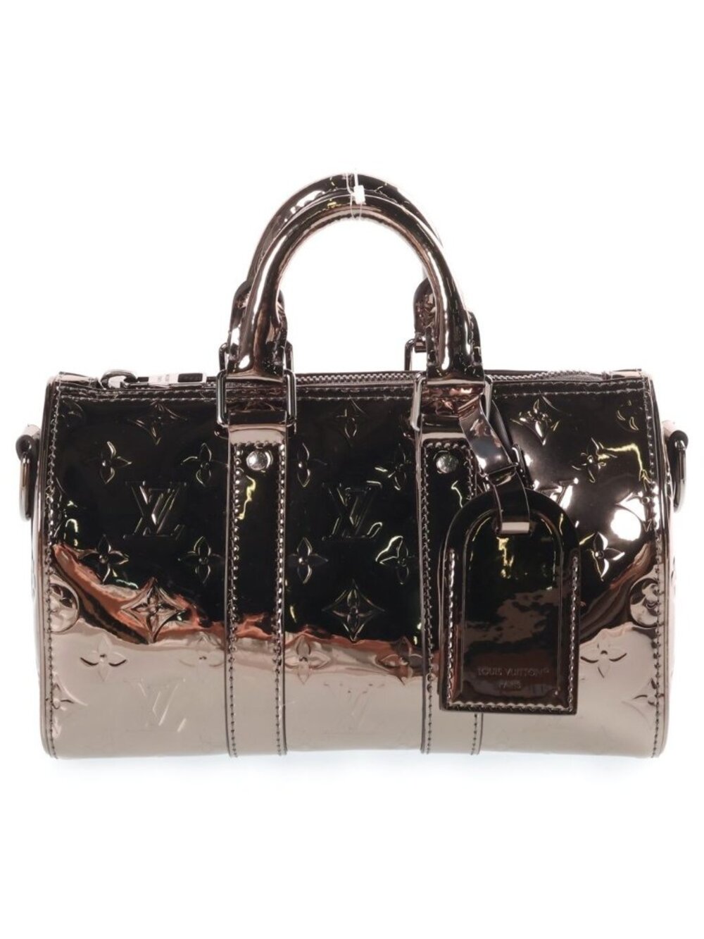 Louis Vuitton Monogram Mirror Keepall Bandouliere 25 Metallic Leather 2-Way Bag